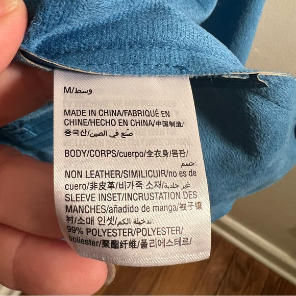 INC International Concepts Vegan Leather Draped Front Jacket Blue M - Picture 13 of 13